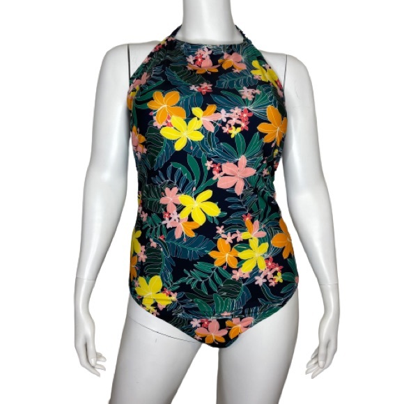 Old Navy Swim Nwt Old Navy Tropical Leaf And Floral Print High Neck